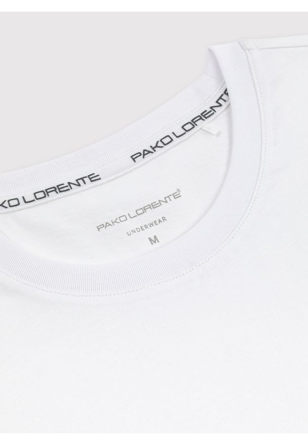 Pako Lorente - PAKO LORENTE – Biały gładki T-shirt Basic. Kolor: biały. Materiał: bawełna. Długość rękawa: krótki rękaw. Długość: krótkie. Wzór: gładki. Styl: klasyczny