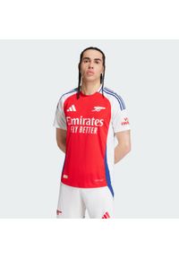 Adidas - Koszulka Arsenal 24/25 Home Authentic. Kolor: czerwony, wielokolorowy, biały. Materiał: materiał