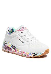 skechers - Skechers Sneakersy Uno Loving Love 155506/WHT Biały. Kolor: biały. Materiał: skóra #2