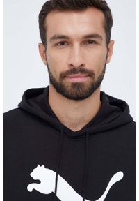 Puma bluza bawełniana męska kolor czarny z kapturem z nadrukiem. Typ kołnierza: kaptur. Kolor: czarny. Materiał: bawełna. Długość rękawa: długi rękaw. Długość: długie. Wzór: nadruk #2