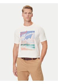 GANT - Gant T-Shirt 2003341 Écru Regular Fit. Materiał: bawełna