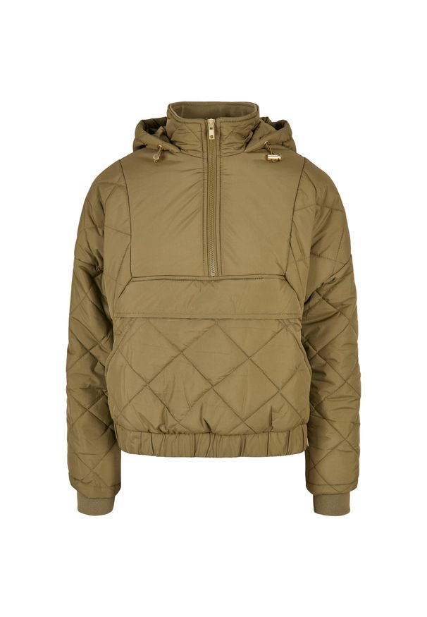 Damska kurtka puchowa Urban Classics oversized diamond quilted pull over. Kolor: zielony. Materiał: puch
