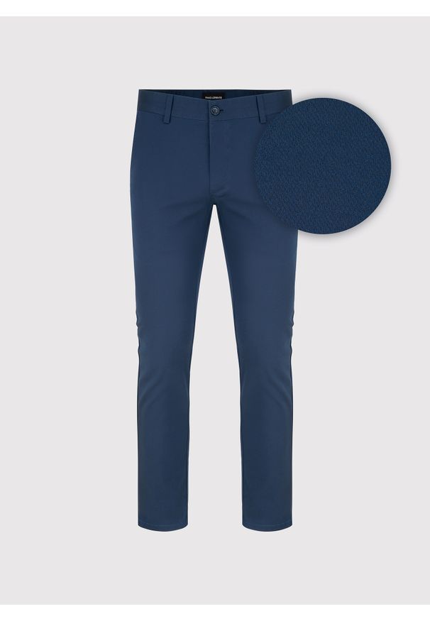 Pako Lorente - PAKO LORENTE - Granatowe spodnie casual. Okazja: na co dzień. Kolor: niebieski. Materiał: poliester, bawełna, elastan. Styl: casual