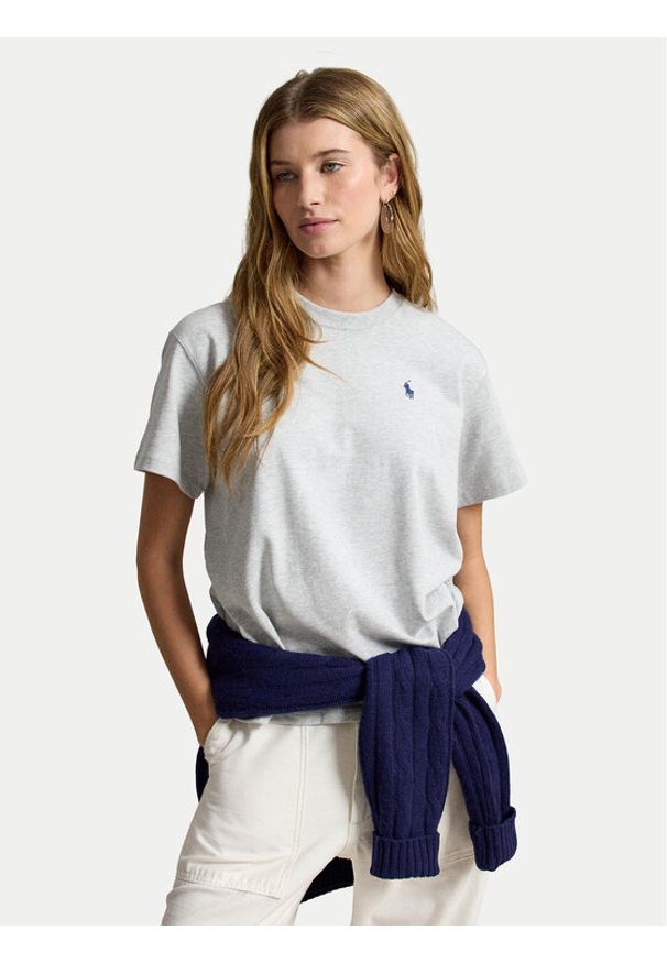 Polo Ralph Lauren T-Shirt 211B17798001 Szary Regular Fit. Typ kołnierza: polo. Kolor: szary. Materiał: bawełna