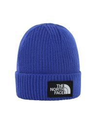 Czapka The North Face Logo Box Beanie 0A3FJXCZ61 - granatowa. Kolor: niebieski. Materiał: akryl. Wzór: aplikacja. Styl: klasyczny