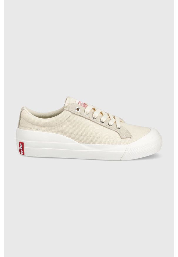 Levi's® - Levi's tenisówki Ls1 Low męskie kolor beżowy. Okazja: na spotkanie biznesowe. Nosek buta: okrągły. Zapięcie: sznurówki. Kolor: beżowy. Materiał: materiał, włókno, guma. Styl: biznesowy