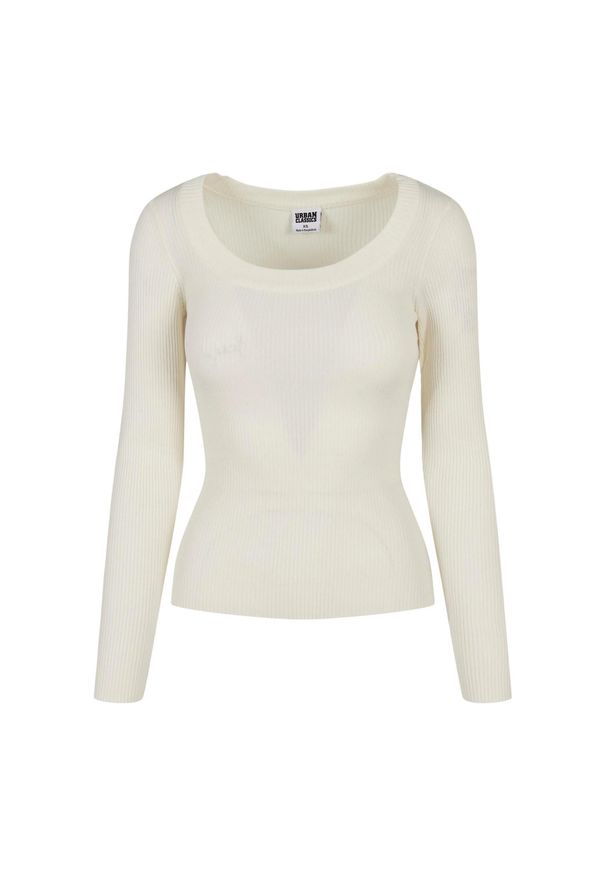 Urban Classics - Damski Sweter Z Długim Rękawem Z Szerokim Dekoltem. Kolor: brązowy. Długość rękawa: długi rękaw. Długość: długie