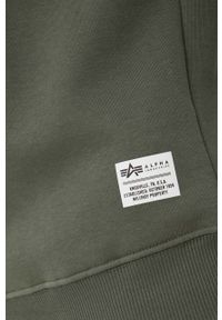 Alpha Industries bluza męska kolor zielony z nadrukiem. Okazja: na co dzień. Kolor: zielony. Długość rękawa: długi rękaw. Długość: długie. Wzór: nadruk. Styl: casual #3