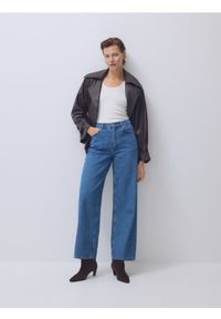 Reserved - Jeansy wide leg - niebieski. Kolor: niebieski