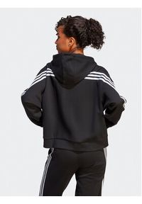 Adidas - adidas Bluza Future Icons 3-Stripes Full-Zip Hoodie HT4715 Czarny Loose Fit. Kolor: czarny. Materiał: bawełna