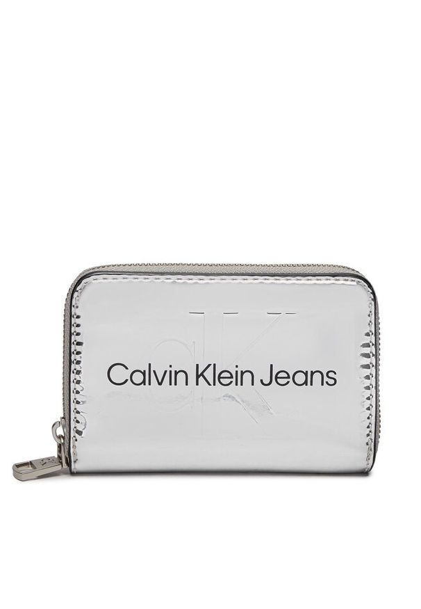 Duży Portfel Damski Calvin Klein Jeans. Kolor: srebrny