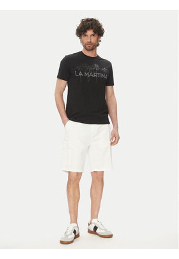 La Martina Szorty materiałowe MAB002 TW536 Biały Regular Fit. Kolor: biały. Materiał: bawełna