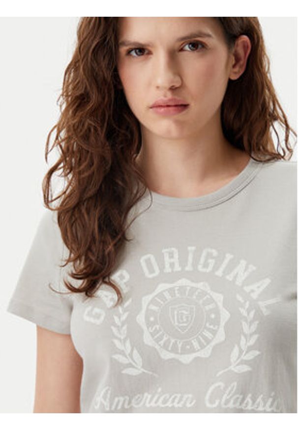 GAP - Gap T-Shirt 723653-08 Beżowy Regular Fit. Kolor: beżowy. Materiał: bawełna