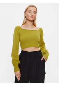 Glamorous Sweter CA0323 Zielony Cropped Fit. Kolor: zielony. Materiał: bawełna #1