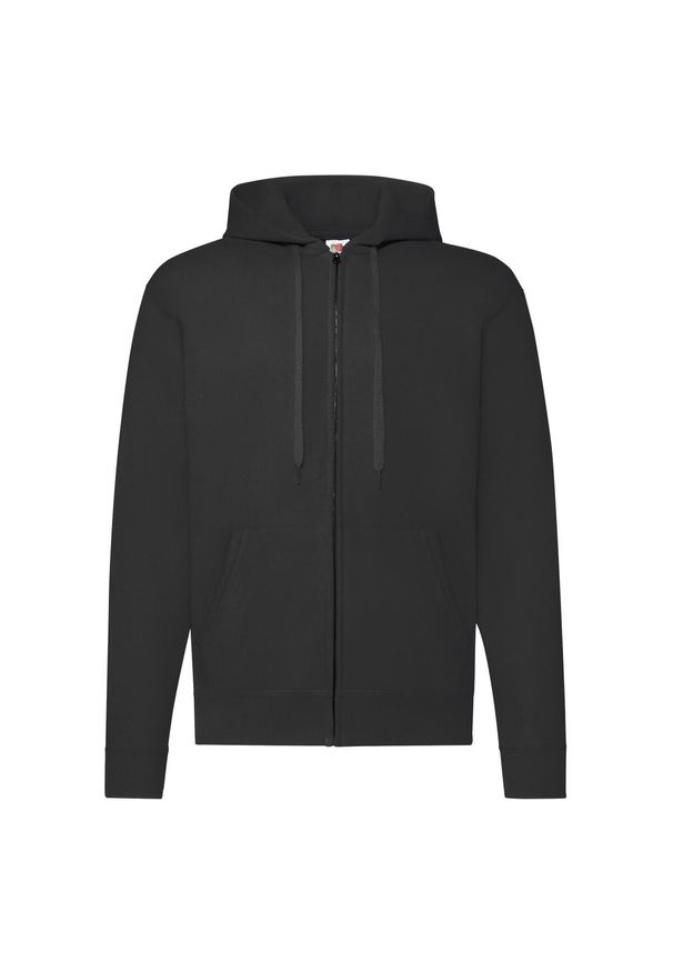 FRUIT OF THE LOOM - Klasyczna Kurtka Z Kapturem Dla Dorosłych Unisex. Typ kołnierza: kaptur. Kolor: czarny. Sport: turystyka piesza
