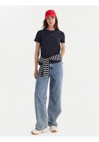 Tommy Jeans T-Shirt Linear DW0DW21964 Granatowy Regular Fit. Kolor: niebieski. Materiał: bawełna #4