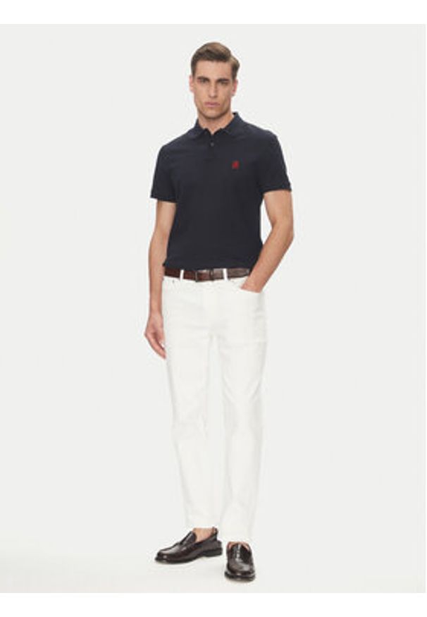 TOMMY HILFIGER - Tommy Hilfiger Polo MW0MW33167 Granatowy Regular Fit. Typ kołnierza: polo. Kolor: niebieski. Materiał: bawełna