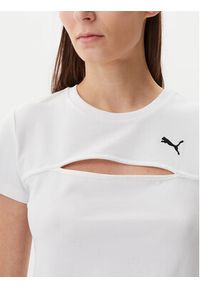Puma T-Shirt Ess Cut-Out 631164 Biały Slim Fit. Kolor: biały. Materiał: bawełna