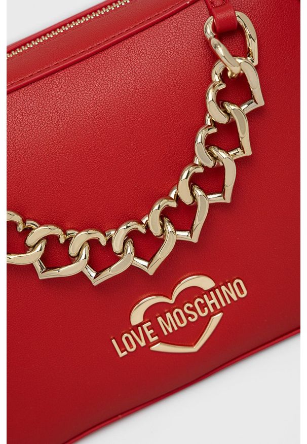 Love Moschino torebka kolor czerwony. Kolor: czerwony. Rodzaj torebki: na ramię
