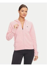 Lacoste Bluza SF9213 Różowy Regular Fit. Kolor: różowy. Materiał: bawełna #1