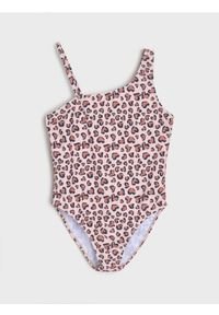 Sinsay - Asymetryczny strój kąpielowy w panterkę - wielobarwny. Wzór: motyw zwierzęcy #1