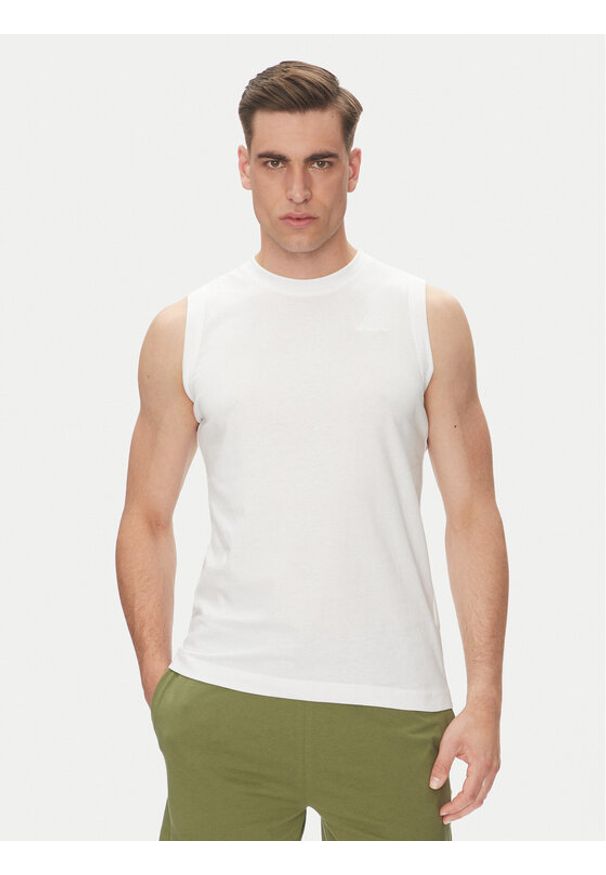 Kappa Tank top Logo Corpo Cadwal 303HZB0 Biały Regular Fit. Kolor: biały. Materiał: bawełna
