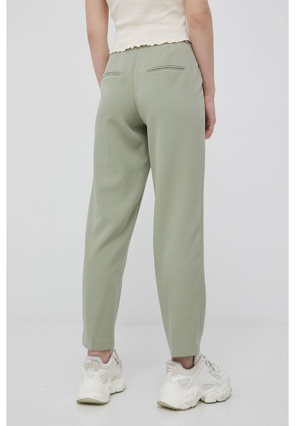 only - Only spodnie damskie kolor zielony proste medium waist. Okazja: na co dzień. Kolor: zielony. Styl: casual