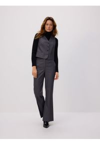 Reserved - Garniturowa kamizelka z wiskozą - ciemnoszary. Kolor: szary. Materiał: wiskoza