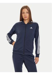 Adidas - adidas Dres Essentials 3-Stripes IJ8782 Granatowy Slim Fit. Kolor: niebieski. Materiał: syntetyk #2