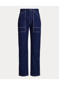 Ralph Lauren - RALPH LAUREN - Granatowe spodnie Utility. Kolor: niebieski. Materiał: bawełna #5