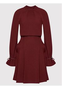 Victoria Victoria Beckham Sukienka codzienna 2321WDR002967A Bordowy Regular Fit. Okazja: na co dzień. Kolor: czerwony. Materiał: syntetyk. Typ sukienki: proste. Styl: casual #4