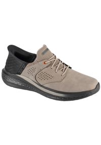 skechers - Buty sportowe Sneakersy męskie, Slip-Ins: Slade - Macklin. Kolor: szary. Sport: turystyka piesza