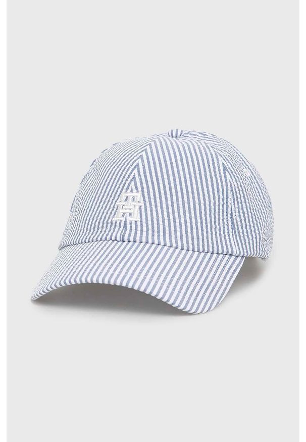 TOMMY HILFIGER - Tommy Hilfiger czapka z daszkiem kolor niebieski wzorzysta. Kolor: niebieski