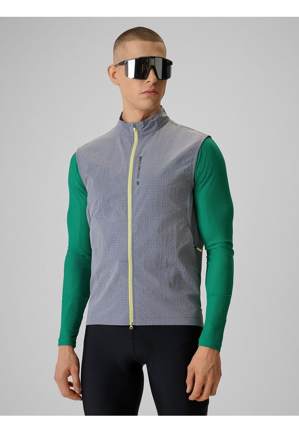 4f - 4F Bezrękawnik kolarski męski - szary XXL. Kolor: szary. Materiał: materiał. Długość rękawa: bez rękawów