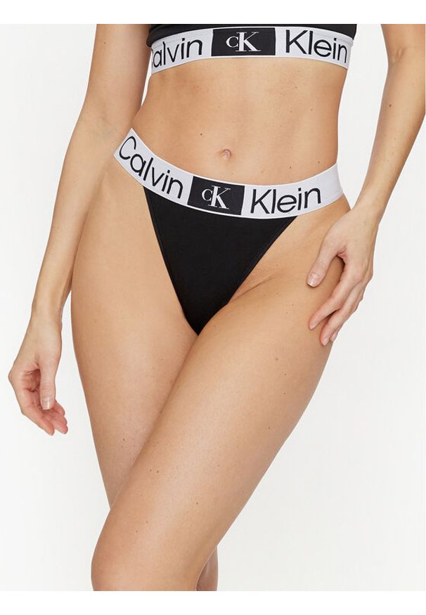 Calvin Klein Underwear Stringi 000QF7721E Czarny. Kolor: czarny. Materiał: bawełna