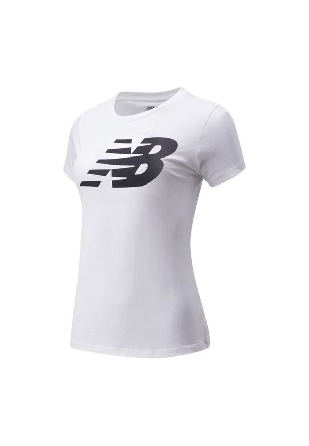 Koszulka New Balance WT03816WT - biała. Kolor: biały. Materiał: materiał, bawełna. Długość rękawa: krótki rękaw. Długość: krótkie