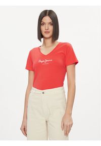 Pepe Jeans T-Shirt Wendy PL505482 Czerwony Regular Fit. Kolor: czerwony. Materiał: bawełna