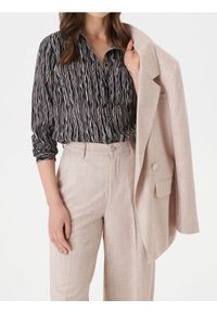 Sinsay - Wiskozowa koszula ze wzorem w zebrę - beżowy. Kolor: beżowy. Materiał: wiskoza. Wzór: motyw zwierzęcy #1