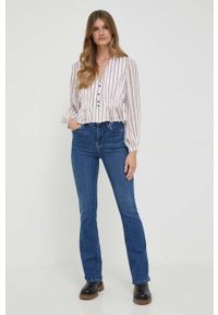 Pepe Jeans jeansy Dion Flare damskie high waist. Stan: podwyższony. Kolor: niebieski #3