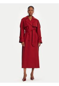 Patrizia Pepe Trencz 8O0188/A630-J4L3 Bordowy Regular Fit. Kolor: czerwony. Materiał: syntetyk