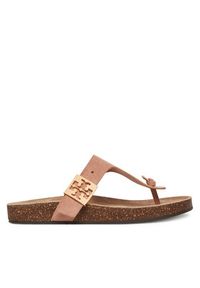 Tory Burch Japonki 150910 Beżowy. Kolor: beżowy. Materiał: zamsz, skóra #6