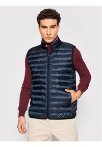 TOMMY HILFIGER - Tommy Hilfiger Bezrękawnik Core Circular MW0MW18762 Granatowy Regular Fit. Kolor: niebieski. Materiał: syntetyk. Długość rękawa: bez rękawów
