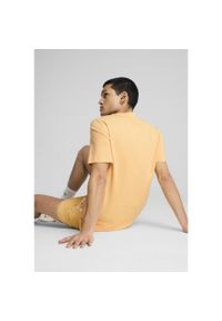 Puma - Męska koszulka Essentials z małym logo No. 1 PUMA Almost Apricot Orange. Kolor: żółty, pomarańczowy, wielokolorowy. Wzór: haft