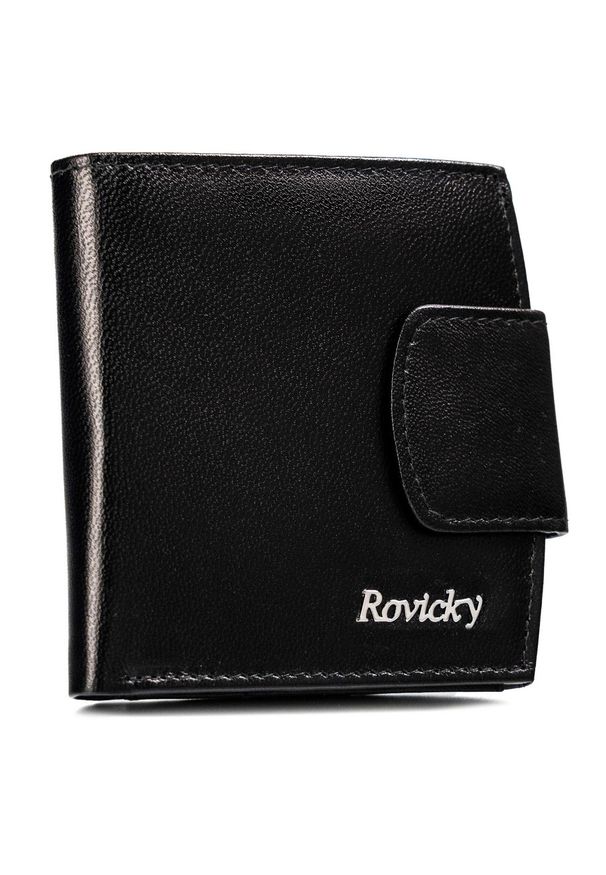 ROVICKY - Portfel mały Rovicky R-RD314-GCL czarny. Kolor: czarny. Materiał: skóra
