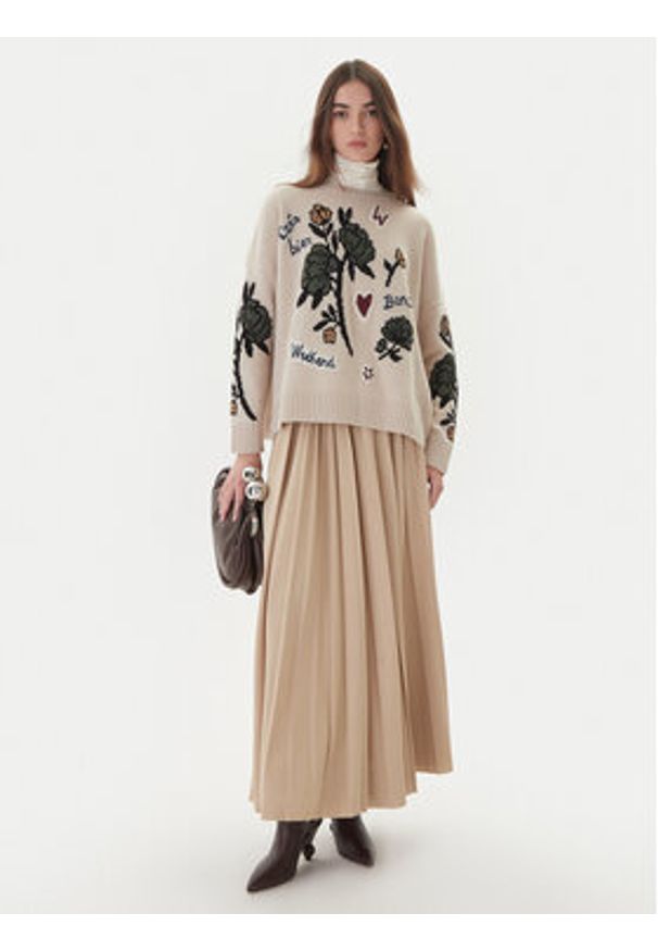 Weekend Max Mara Sweter Pavidi 2525366262 Écru Oversize. Materiał: wełna