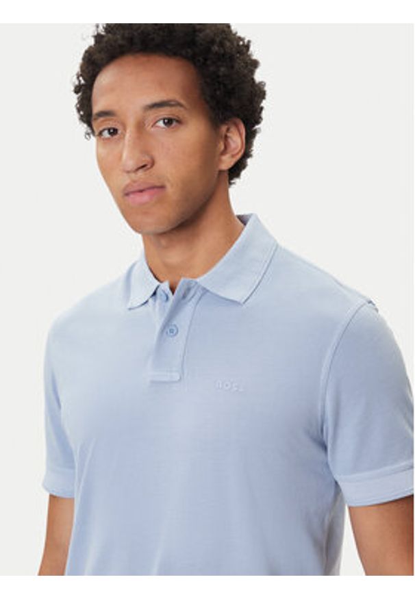 BOSS Polo Prime 50507813 Błękitny Regular Fit. Typ kołnierza: polo. Kolor: niebieski. Materiał: bawełna