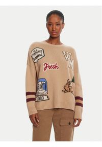 Weekend Max Mara Sweter Pavidi 2525366262 Beżowy Oversize. Kolor: beżowy. Materiał: wełna