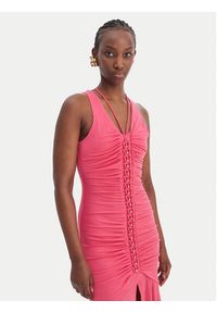 Just Cavalli Sukienka koktajlowa 80PAOB01 CJB04 Różowy Slim Fit. Kolor: różowy. Materiał: syntetyk. Styl: wizytowy #6