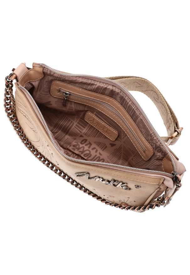 Beżowa Elegancka Torebka Damska Anekke. Kolor: beżowy. Styl: elegancki