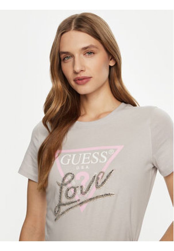 Guess T-Shirt W5RI10 I3Z14 Szary Regular Fit. Kolor: szary. Materiał: bawełna